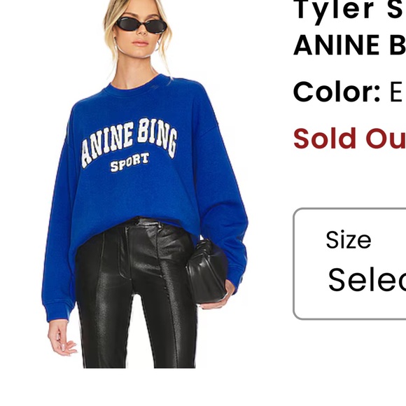 Anine Bing Royal Blue Sport Sweatshirt - Picture 1 of 1